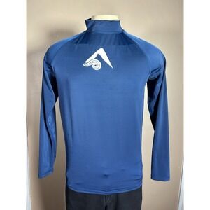 Kanu Shirt Mens Large Blue Surfing Surf Rash Guard Long Sleeve Beach Sun UPF
